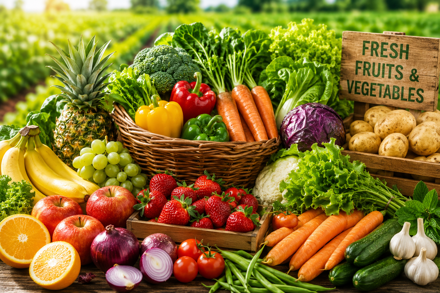 Fresh export quality fruits and vegetables